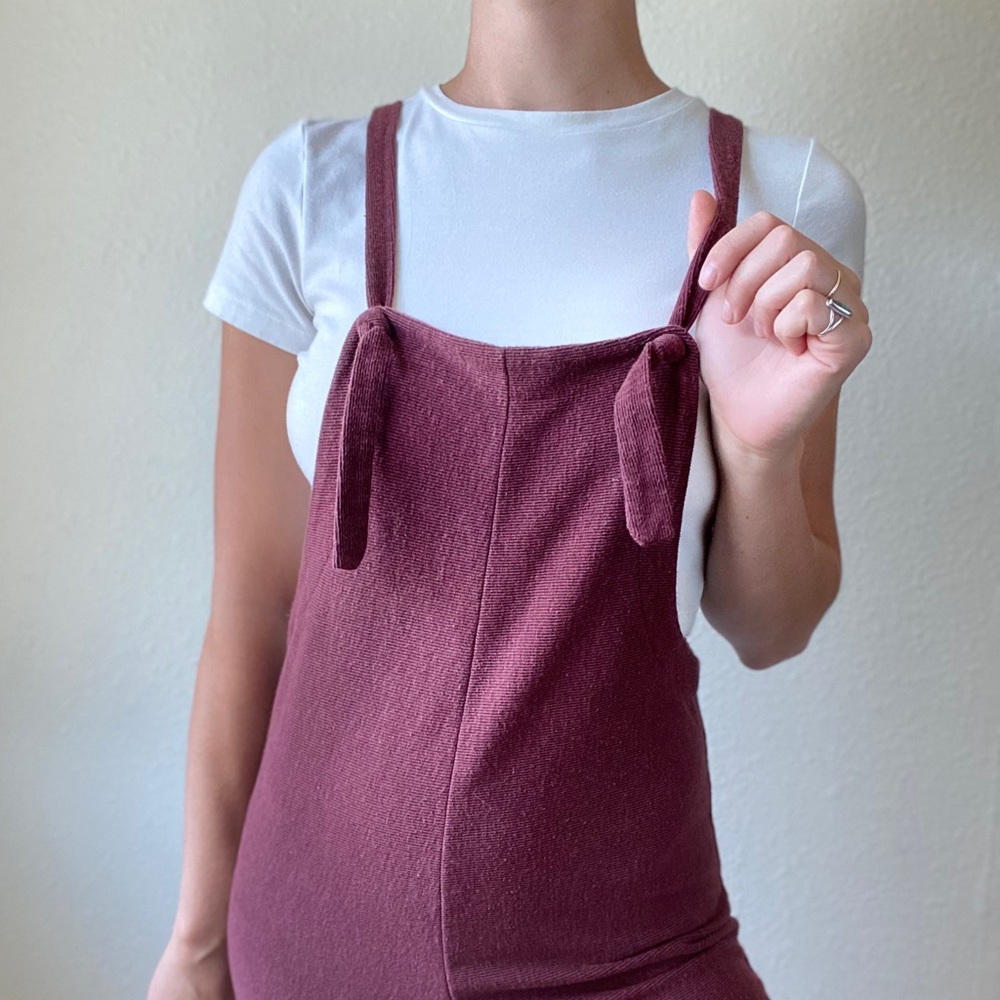 Burgundy romper | jumper | cute casual | overalls